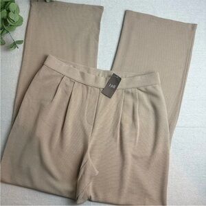J. Jill Wearever Pleated Wide Leg Pants Trouser Knit Beige Toffee Size S NWT $99